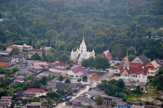 huakuan temple of yala, thailand - bird eyes view