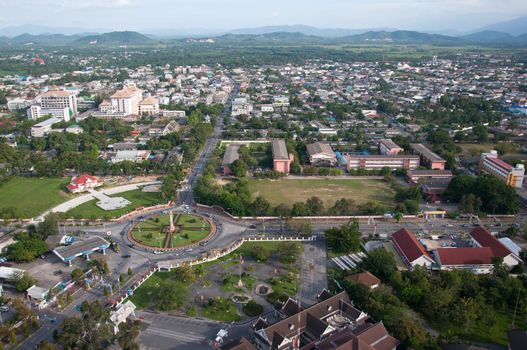 cityscape of yala city, thailand - bird eyes view