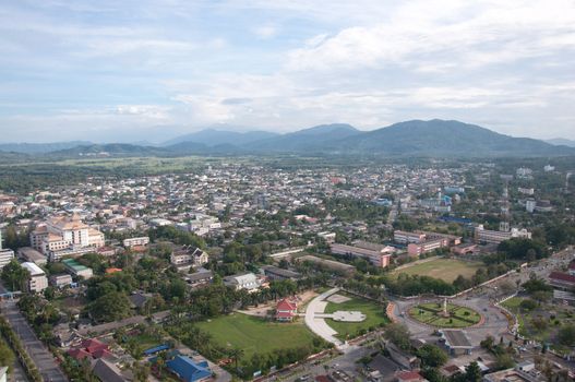 cityscape of yala city, thailand - bird eyes view