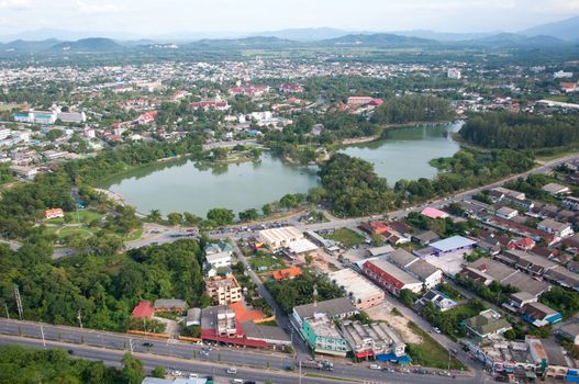 Kwanmuang Park and cityscape in yala, thailand