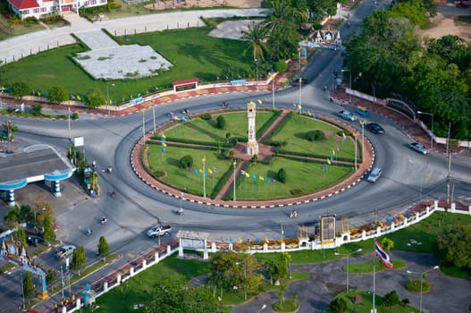 clock tower circle of yala city, thailand