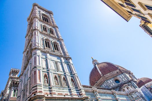 Italy, Florence. The famous landmark Campanile di Giotto, close to Duomo di Firenze