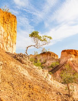 Wonderful orange colors at sunset in Marafa Canyon - also said The Hell's Kitchen. Malindi region, Kenya