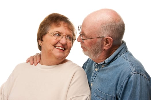 Affectionate Happy Senior Couple Pose For A Portrait.