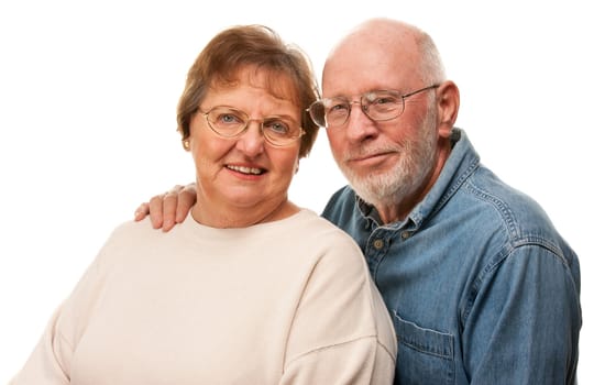 Affectionate Happy Senior Couple Pose For A Portrait.