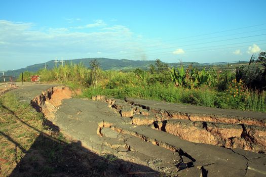 damaged mountain road
