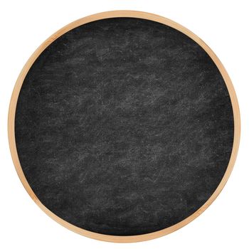 Round chalkboard / blackboard circle texture with wood frame. From photo.