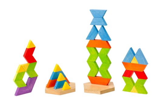 Colorful wooden toy blocks great for children to learning