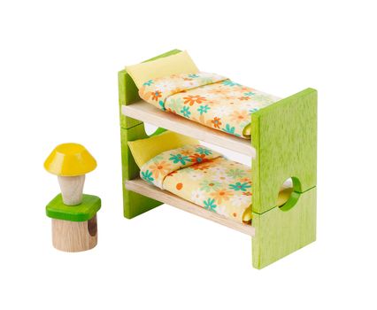 Wooden bed toy furniture for children learning to decorates bedroom