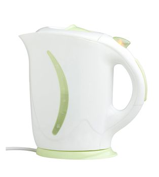 White kettle water boiler display light when it hot
