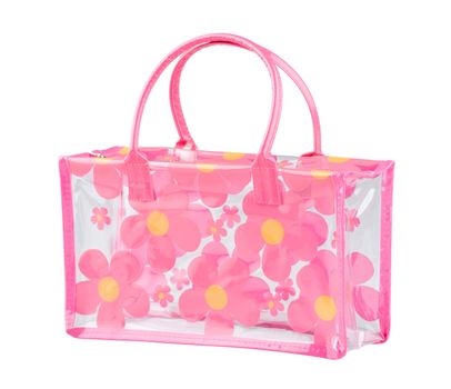 Transparent flowers pattern woman plastic bag