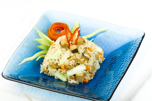 Vegetarian fried rice a healthy food menu great for health