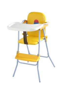 Nice child eating chair on white background 