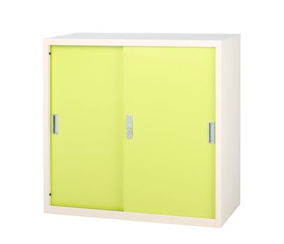 Steel furniture in bright green color great for storage files or documents