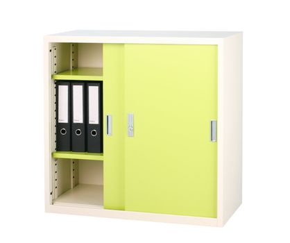 Steel furniture in bright green color great for storage files 