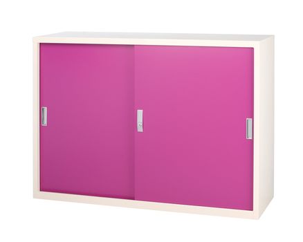 Bright violet cabinet steel furniture for keep files and documents
