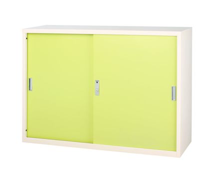 Steel cabinet in bright green great to storage all files