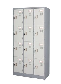 Stainless steel locker isolated 