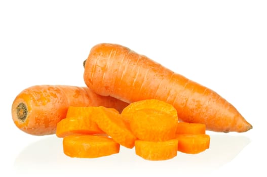 Fresh young carrot isolated over a white background