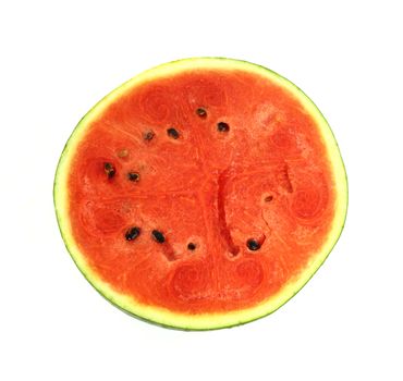 slice of watermelon over white background with clipping path