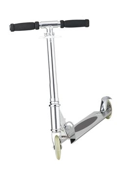 Silver scooter for children activity isolates 