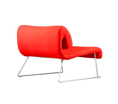 Beautiful modern design of red chair isolates 