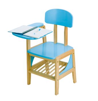 Beautiful wooden blue chair for kids
