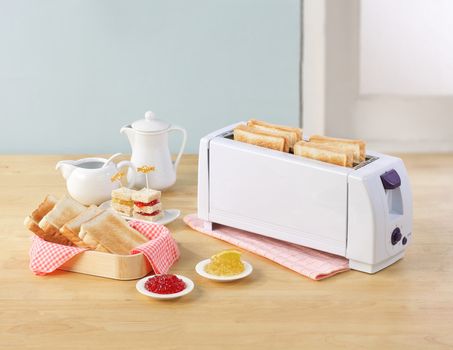 Bread toaster let's makes breakfast 