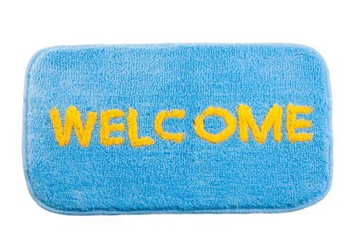 Nice welcome cleaning foot mat isolated 