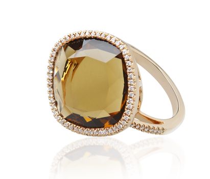 Elegance diamond topaz ring, the art of the handmade jewelry