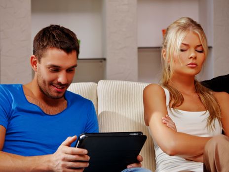 bright picture of couple with tablet PC