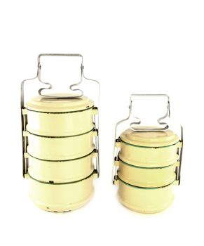 Metal Tiffin, Food Container On White Background