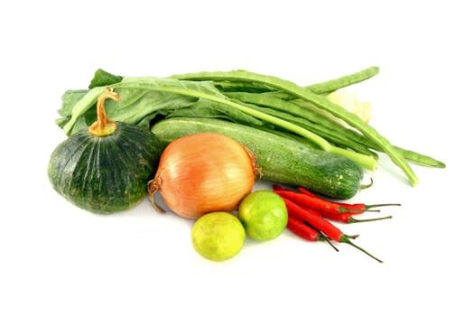 Vegetables mix on white background