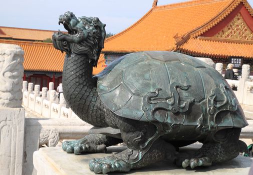Bronze turtle in the imperial palace which Stands for power and long life.