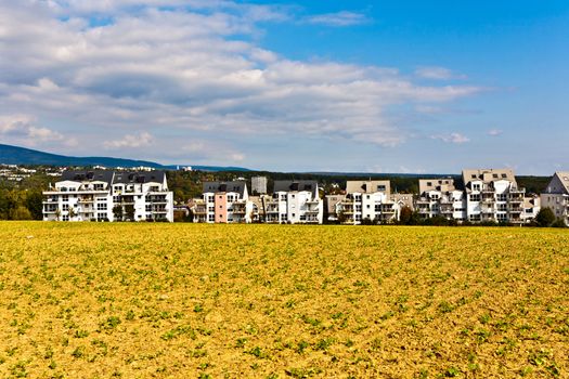 settlement near the edge of the beautiful field