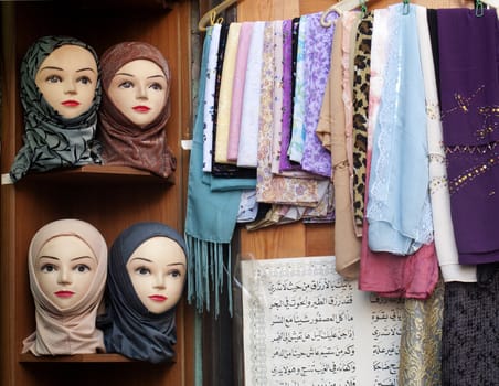 scarf shop in damascus syria souk