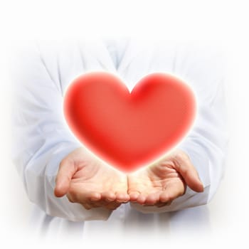 A Big Red Heart in thehand of a person