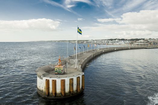The view on Helsingborg harbor, Sweden. Taken on August 2012.