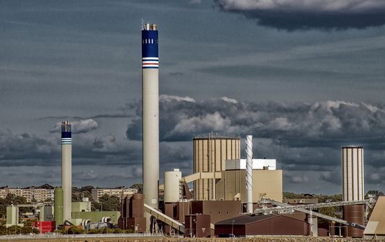 Industrial area near of Helsingborg. Sweden. Taken on August 2012.