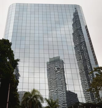 Building reflection in Kuala Lumpur Malaysia