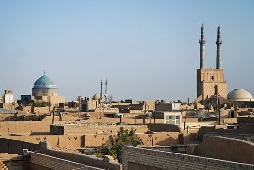 view of rooftops in yazd iran