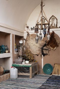 hotel interior with traditional decoration in yazd iran