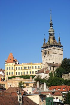 rooftops of sighisoara in transylvania romania