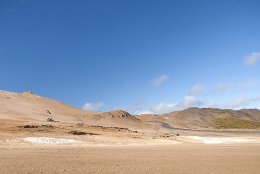 volcanic desert landscape in iceland interior