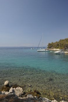 A beautiful sea landscape in the Krk park (Croatia)