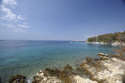 A beautiful sea landscape in the Krk park (Croatia)