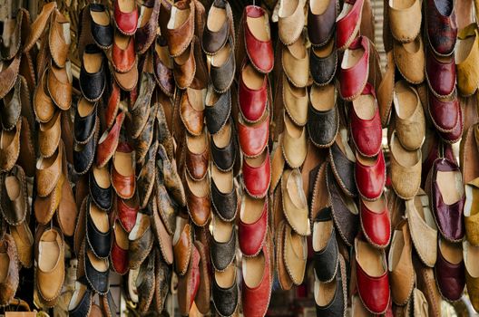 traditional slippers in souk of cairo egypt