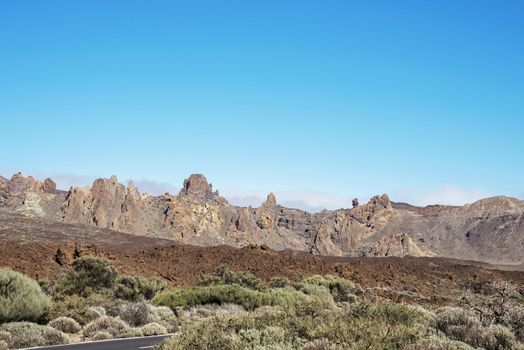 the road to the Vulcano De Teide on the spanish Island Tenerife