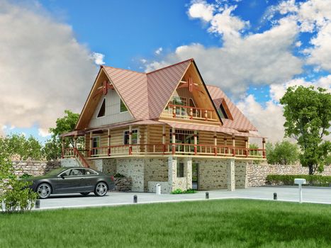 Beautiful luxury home (3D rendering)