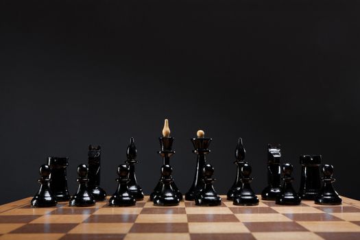 chess piece on board dark background